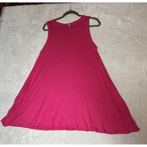 Bellamie Sleeveless Hot Pink Medium Round Neck Pockets Casual Dress- New‎